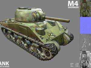 czołg Shermana m4 Model 3D
