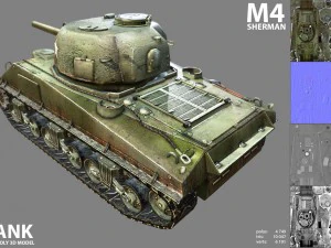 m4 sherman tank 3D Model