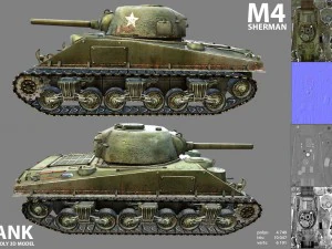 m4 sherman tank 3D Model