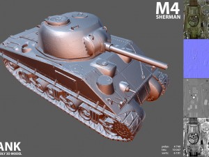 m4 sherman tank 3D Model