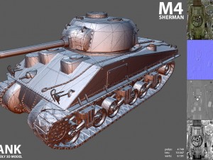 m4 sherman tank 3D Model
