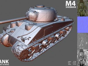 m4 sherman tank 3D Model