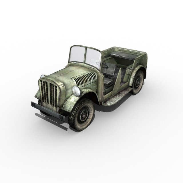 german wwii military car Model 3D .c4d .max .obj .3ds .fbx .stl .blend 