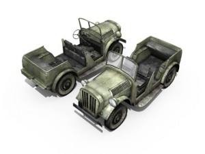 german wwii military car Model 3D