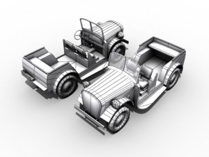german wwii military car Model 3D