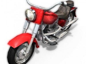 heavy motorcycle with sidecar 3D Model