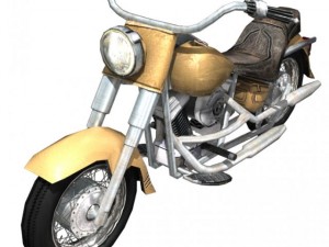 heavy motorcycle with sidecar 3D Model