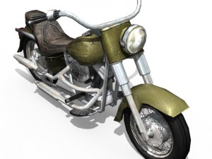 heavy motorcycle with sidecar 3D Model