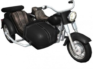 heavy motorcycle with sidecar 3D Model