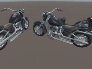 heavy motorcycle with sidecar 3D Model