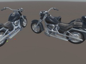 heavy motorcycle with sidecar 3D Model