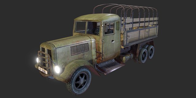 army truck Modello 3D .c4d .max .obj .3ds .fbx .stl .blend 