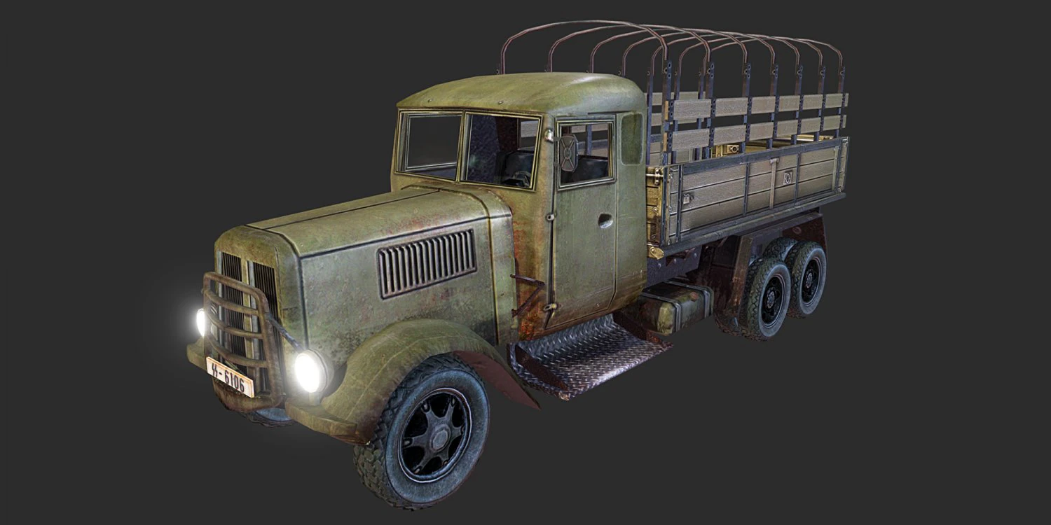 army truck 3D Model .c4d .max .obj .3ds .fbx .stl .blend 