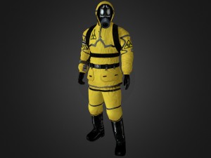 man in protective hazmat suit 3D Model