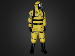 man in protective hazmat suit 3D Model