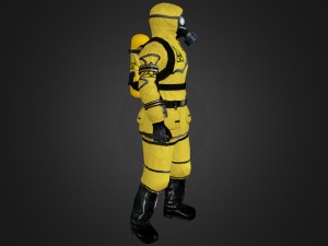 man in protective hazmat suit 3D Model