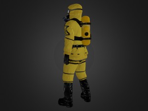 man in protective hazmat suit 3D Model