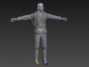 man in protective hazmat suit 3D Model