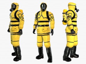 man in protective hazmat suit 3D मॉडल