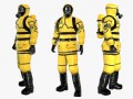 man in protective hazmat suit Model 3D