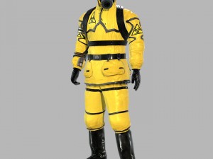 man in protective hazmat suit 3D Model