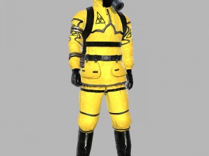 man in protective hazmat suit 3D Model