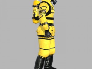 man in protective hazmat suit 3D Model