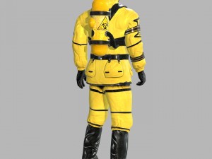 man in protective hazmat suit 3D Model