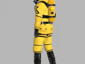 man in protective hazmat suit 3D Model
