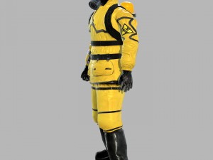 man in protective hazmat suit 3D Model