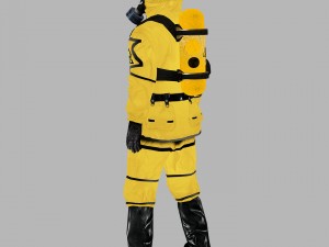 man in protective hazmat suit 3D Model