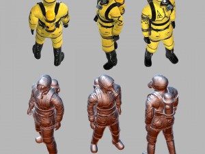 man in protective hazmat suit 3D Model