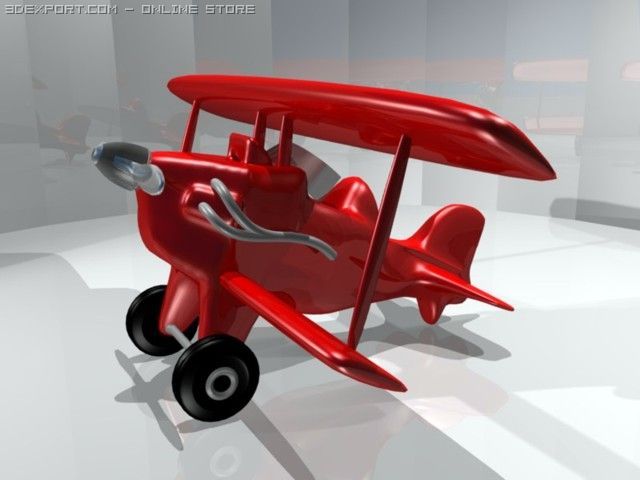 biplane Modèle 3D .c4d .max .obj .3ds .fbx .stl .blend 