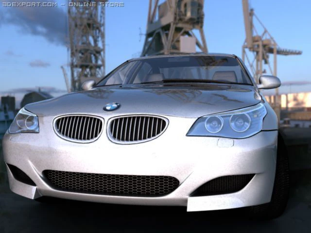 bmw sedan 5series 2008 3D Model .c4d .max .obj .3ds .fbx .stl .blend