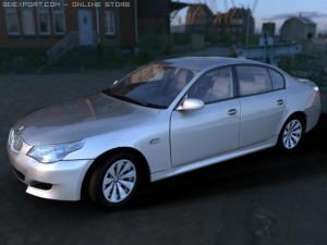 bmw sedan 5series 2008 Modelo 3D