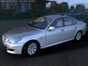 bmw sedan 5series 2008 3D Model