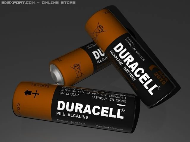 duracell 3D Model .c4d .max .obj .3ds .fbx .stl .blend 