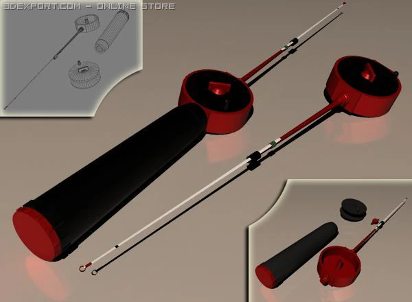 winter fishing tackle 3D Model .c4d .max .obj .3ds .fbx .stl .blend 