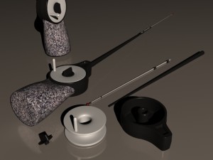 winter fishing tackle 2 3D Model