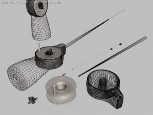 winter fishing tackle 2 3D Модель