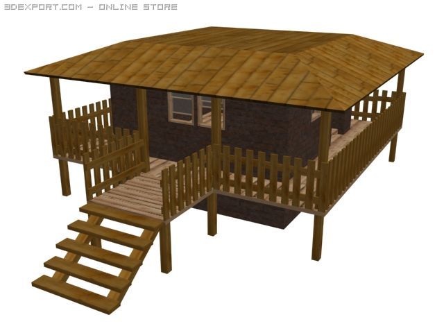 hut 3D Model .c4d .max .obj .3ds .fbx .stl .blend 