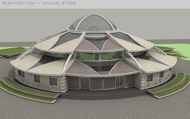 exhibition pavilion 3D 모델 .c4d .max .obj .3ds .fbx .stl .blend 