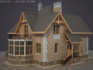 cottage forest 3D Model