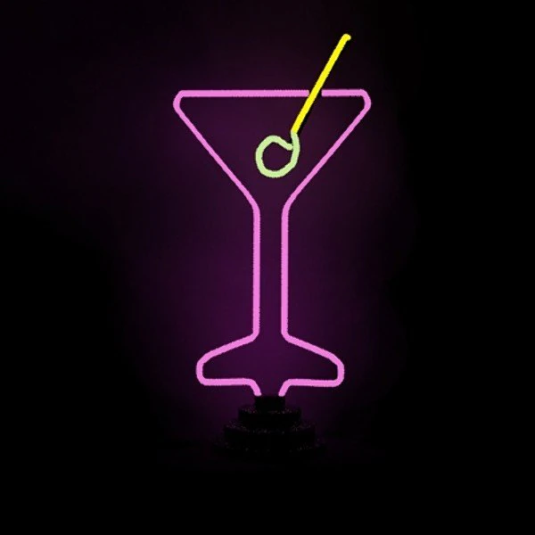 neon martini lamp  light 3D Model .c4d .max .obj .3ds .fbx .stl .blend 
