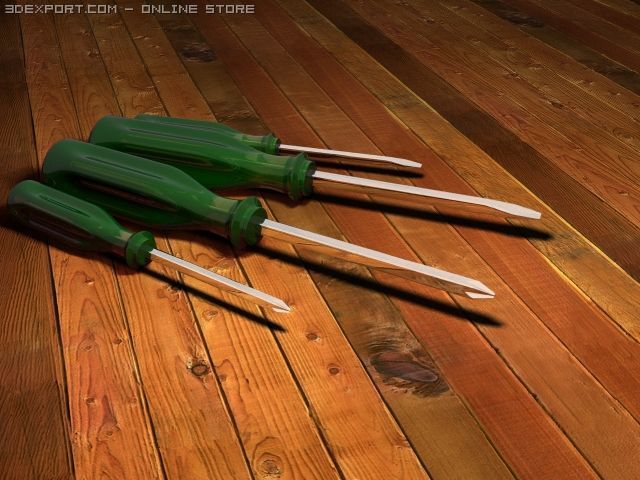 collection screwdriver 3D Model .c4d .max .obj .3ds .fbx .stl .blend 