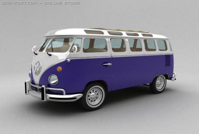 vw van 1966 3D 模型 .c4d .max .obj .3ds .fbx .stl .blend 