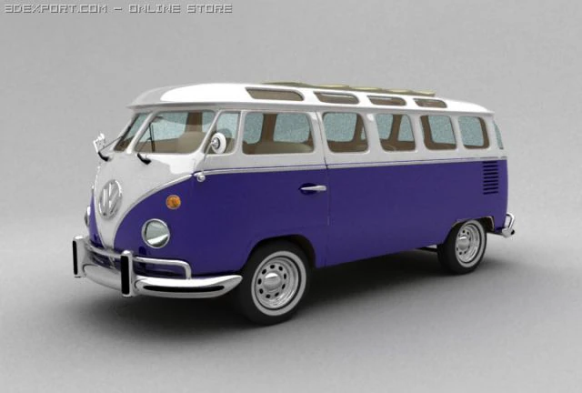 vw van 1966 Model 3D .c4d .max .obj .3ds .fbx .stl .blend