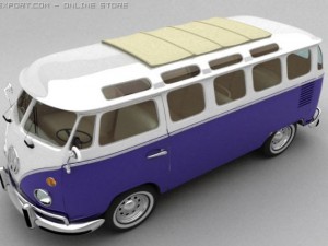 vw van 1966 3D 模型