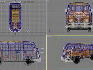 vw van 1966 3D 模型