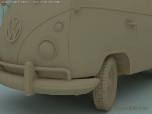 vw van 1966 3D 模型